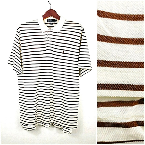 Ralph Lauren Brown and Creme Polo - Picture 1 of 7